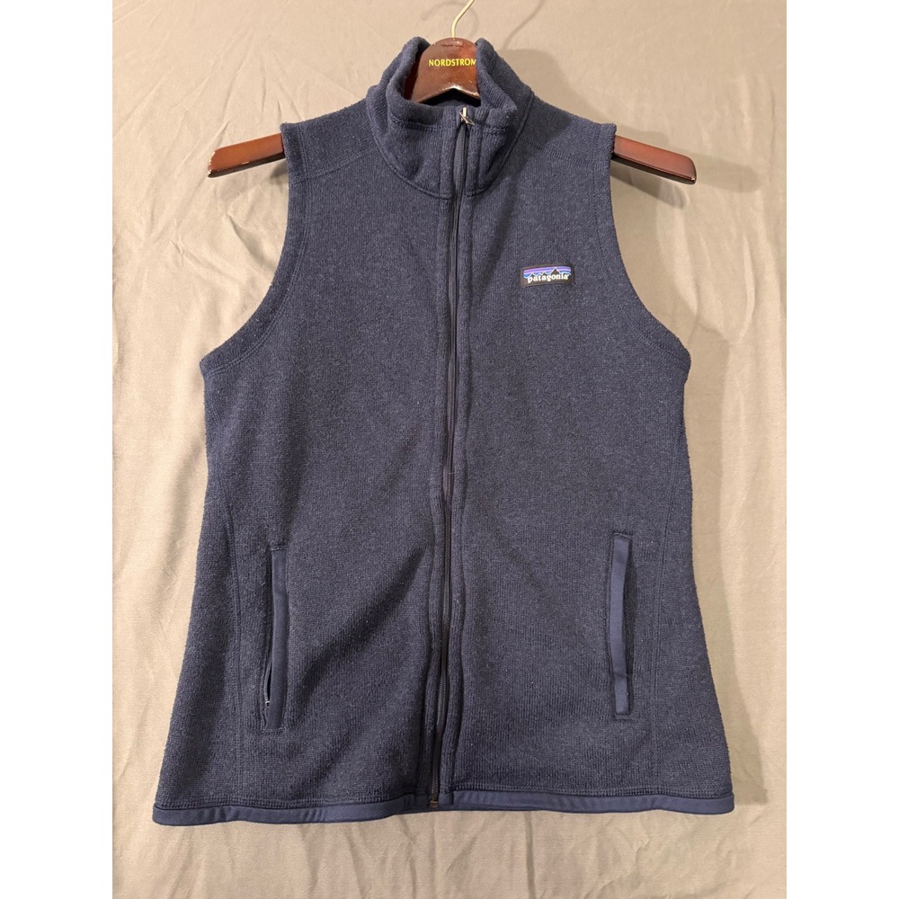 Patagonia Better Sweater Vest Womens Medium Navy Blue Full Zip Fleece Knit